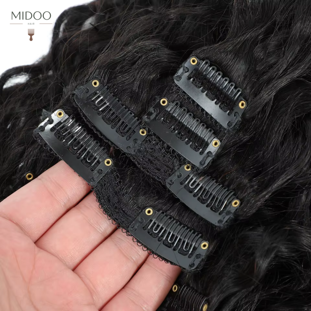Virgin  curly clip in